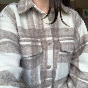 NWOT H&M Oversized Wool Plaid Shacket